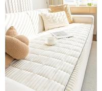 Générique Housse Canape d'angle 3 Places avec Accoudoirs, Imperméable Antidérapant Housse de Canapé d'angle en Forme de L, Universel Réversible Couvre Canapé pour Salon(White,90 * 160)