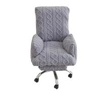 Générique Housse Canapé Relax Housse de Bureau Élastique Épaisse avec Protège-Pieds - Protège Siège de Chaise de Bureau, Gaming, inclinable et pivotante - Anti-Poussière Lavable Machine(Gray,L)
