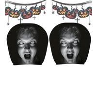 Générique Housse d'Appui-Tête Visage Fantôme 2 Pièces Protection Élastique