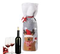 Générique Housse De Bouteille De Vin De Noël | Décoration De Fêtes Mignonne À Cordon,Housses pour Bouteilles de Vin de Fêtes | pour Mariage Anniversaire Déplacement Nouvelle Année Et Rassemblement