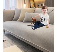 Générique Housse de Canapé Chenille d’Angle1/2/3/4 Places Protection Canapé Anti-Taches avec Accoudoirs Revetement Universelle Antidérapante Gris(I,90 * 210cm)