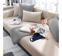 Générique Housse de Canapé Chenille d’Angle1/2/3/4 Places Protection Canapé Anti-Taches avec Accoudoirs Revetement Universelle Antidérapante Gris(H,110 * 240cm)