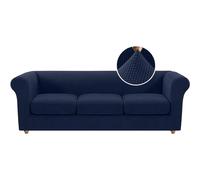 Generique Housse de canapé Chesterfield Extensible avec Housses de Coussin séparées for Meubles de Salon avec Tissu Jacquard Plus épais(Blu Navy,3 Posti)