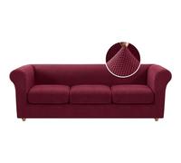 Generique Housse de canapé Chesterfield Extensible avec Housses de Coussin séparées for Meubles de Salon avec Tissu Jacquard Plus épais(Bordeaux,3 Posti)