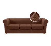 Generique Housse de canapé Chesterfield Extensible avec Housses de Coussin séparées for Meubles de Salon avec Tissu Jacquard Plus épais(Caffè Leggero,3 Posti)