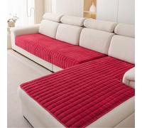 Générique Housse De Canapé Confortable en Flanelle, Housse pour Canapé en L 1 2 3 4 Places, Housse Antidérapante pour Canapé d'angle/Jeté De Canapé Lavable,Rouge,110x240cm