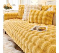 Générique Housse de Canapé,Hiver Doux Chaud Serviette de Canapé Dessus de Lit Housse de Canapés pour Chien Protecteur de Canapés(Yellow,110x210cm)