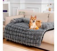 Générique Housse de Canapé-Lit for Animaux Dream Cloud, Douce, Moelleuse et Lavable, Facile d’Entretien, Idéale for Protéger Vos Meubles. Tapis Orthopédique Antidérapant en Peluche pour(Dark Gray,M)