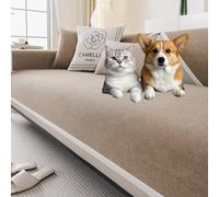 Générique Housse De Canapé Modulaire d'angle ImperméAble - Protection Anti Griffe pour Chats Chiens, Couverture AntidéRapante Lavable, Adapté Aux Quatre Saisons, 2/3/4 Places(Brown,90x160cm)