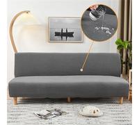Generique Housse De Canapé sans Accoudoirs 2 3 Places Jacquard Extensible Imperméable Résistant Aux Taches Housse De Canapé Lit Antidérapant Lavable Pliable Clic Clac(Grigio Chiaro,160-190cm)