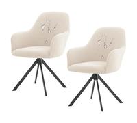 Générique Housse De Chaise avec Accoudoirs Imperméable et résistant aux Taches Housse de Chaise Salle à Manger Ensembles de 2 4 6 Housses élastiques pivotantes pour fauteuils White 2 Pieces