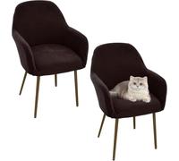 Générique Housse de Chaise Élastique avec Accoudoir Stretch Housse de Chaise Élastique avec Accoudoir avec accoudoirs décoratifs, Protection Amovible pour Fauteuil de Bureau, Cuisine Chocolate 2