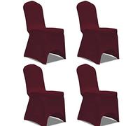 Générique Housse de Chaise Extensible 4 pcs Bordeaux,Maison & Jardin,Décorations,Housses,Rouge,0.74 KG,131411