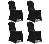 Générique Housse de Chaise Extensible 4 pcs Noir,Maison & Jardin,Décorations,Housses,Noir,0.74 KG,131409