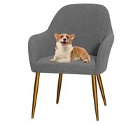 Générique Housse de Chaise Parsons Housse De Chaise avec Accoudoirs télescopique élastique Moderne avec accoudoirs et Housse d'accoudoirs Anti-griffures de Chat Light Gray Set of 1