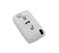 Générique Housse de n Silicone pour Citroën C1 C2 C3 C4 C5 3 Boutons Blanc