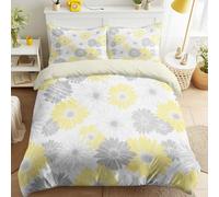 Générique Housse de Couette 140 x 190 cm Jaune Crème Moderne Douce Facile d'entretien Parure de Lit avec 1 Taie Oreillers Floral Fleurs Marguerites Élégant Minimaliste Parure de Couette