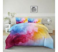 Générique Housse De Couette 140 x 200 cm Encre De Fumée Abstraite Parure De Lit Adulte Réversible avec Fermeture Éclair, Couleur Imprimé Literie en Microfibre Approprié, pour Adultes Enfants Filles