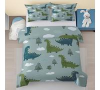 Générique Housse de Couette 140x200 Dinosaure, Dino Garçons Enfants Housse de Couette avec Fermeture Éclair, Animaux Cartoon Parure de Lit 1 Personne en Microfibre avec 1 Taie d'oreiller 65x65
