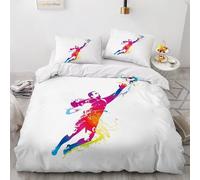 Générique Housse De Couette 140X200 Enfant Noir et Blanc Football,Parure De Lit 1 Personne Ado Garçon Fille avec Fermeture Éclair,Housse Couette en Microfibre avec Taie d'oreiller pour Été Hiver,A1
