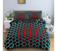 Générique Housse de Couette 140x200 Filet Parure de Lit 140x200 1 Personnes avec Fermeture éclair - Ensemble de Literie en Microfibre Douce avec 1 Taies d'oreiller 512W10Q0122