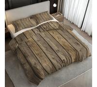 Générique Housse de Couette 140x200 Grain de Bois Parure de Lit 140x200 Rustique Ferme, Douce Microfibre Housse de Couette Simple avec 1 Taie Oreiller, Zippée M22