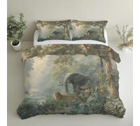 Générique Housse de Couette 140x200 Jungle Tropical Parure de Lit 140x200 Animaux Sauvages Afrique, Douce Microfibre Housse de Couette Simple avec 1 Taie Oreiller, Zippée M12