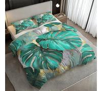 Générique Housse de Couette 140x200 Monstre Parure de Lit 140x200 Tropical, Douce Microfibre Housse de Couette Simple avec 1 Taie Oreiller, Zippée M22