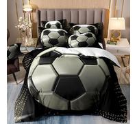Générique Housse de Couette 160x200 Enfant Football Compétitions Sportives Parure de Lit 160x200 Adulte Garçon Football Sports Housse de Couette 1 Personne vec Fermeture éclair