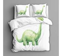 Générique Housse de Couette 160x200 Enfants Dinosaure, 2 Personne - Parure de Lit Motif Dessins Animés Dinosaures, Decoration Chambre, 2 Taies d'oreiller 65x65, Zippée, Microfibre L&-9173