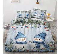 Générique Housse de Couette 160x200 Thème de Noël Parure de Lit 160x200 Enfant 1 Personnes avec Fermeture Éclair Sets de en Microfibre avec 1 Taie d'oreiller 65x65 cm 5W11Q200549