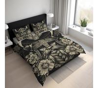 Générique Housse de Couette 160x200 Viking Odin - Parure de Lit Floral Mythologie Nordique, Zippée Microfibre Réversible Parure Housse Couette avec 2 Taies d'oreiller LGS21sL