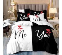 Générique Housse de Couette 160x200cm Console Couples Love Imprimé 3D de literie Ensemble de lit dégradé néon Impression Super Doux +2 taie d'oreiller 50x75cm