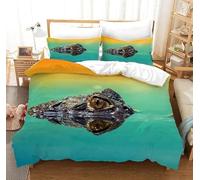 Générique Housse de Couette 180x200 Crocodile Parure de Lit 180x200 Enfant 1 Personnes avec Fermeture Éclair Sets de en Microfibre avec 1 Taie d'oreiller 65x65 cm 5L9W260405