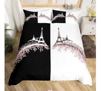 Générique Housse de Couette 180x200 Paris Parure de Lit 180x200 Enfant 1 Personnes avec Fermeture Éclair Sets de en Microfibre avec 1 Taie d'oreiller 65x65 cm 5L9W4Q2445