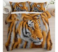 Générique Housse De Couette 200 x 200 cm Film Surréaliste Animal Tigre Fermeture Double Sided Parure de Lit 2 Personne Enfant Fille Garçon Microfibre Ensemble de Literie avec 2 Taies d'oreiller