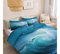 Générique Housse de Couette 200 x 200 cm Parure de Lit Motif Réversible Paysage Naturel, 2 Personnes avec Fermeture éclair Housse de Couette Crête De Vague pour Enfants Ado Adultes Décor de Chambre