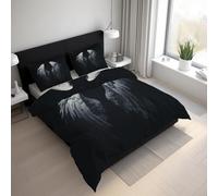 Générique Housse de Couette 200x200 Ailes d'ange Parure de Lit 200x200 Plumage Plume, Douce Microfibre Housse de Couette avec 2 Taie Oreiller, Zippée M&-63
