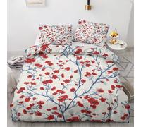 Générique Housse de Couette 200x200 cm Fleurs Vintage, Parure de Lit William Morris, Microfibre Douce, Inclure Deux Taie Oreiller 65x65 cm, Fermeture Éclair S-7