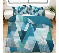 Générique Housse de Couette 200x200 cm Géométrie du Triangle Abstrait Parures de Lit Enfants Polycoton Douce et Confortable Housse de Couette Impression 3D avec 2 Taie d'oreiller