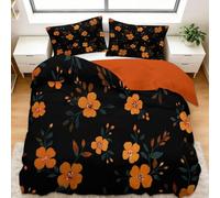Générique Housse de Couette 200x200 cm Plantes Et Fleurs Brunes Parure de Lit 2 Personnes Set de Housse de Couette Microfibre Coton avec Fermeture Éclair et 2 Taie d'oreiller 65x65cm