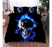 Générique Housse de Couette 200x200 Crâne Parure De Lit 200x200 Adulte Microfibre avec Fermeture Éclair Parure De Couette en Microfibre Douce avec 2 Taie d'oreiller 6LWQ30400