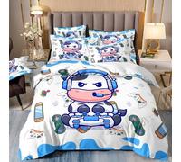 Générique Housse de Couette 200x200 Enfant Manette de Jeu Vache Laitière Housse de Couette 2 Personnes Garçon Fille Ado Adulte Dessin Animé Vache Parure de Lit avec Fermeture éclair