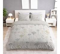 Générique Housse de Couette 200x200 Fleurs séchées Parure de Lit 200x200 Microfibre Doux et Confortable Housse Couette Linéaire avec 2 Taie Oreillers 65x65 QD1792