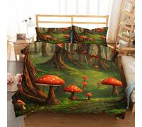 Générique Housse de Couette 200x200 Loup Gris, Plantes Vertes Parure de Lit, Housse Couette 3 Pièces en Microfibre, Fermeture Zippée (Comprenant Deux Taies d'oreiller, 65x65 cm) AK604