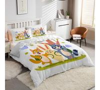 Générique Housse de Couette 200x200 RenardLapin Ensemble de Literie 3 Pièces - Housse Couette en Microfibre Douce et 2 Taies d'oreiller, avec Fermeture Éclair -kK3604