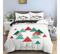 Générique Housse de Couette 200x200 Triangle Parure de Lit GéOméTrie Ensemble de Literie 3 Pièces - Housse Couette en Microfibre Douce et 2 Taies d'oreiller, avec Fermeture Éclair -KG3154