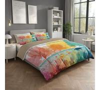 Générique Housse de Couette 220 x 260 cm Fantaisie, 2 Personne, Parure de Lit Abstrait Forêt Monde sous-Marin, Decoration Chambre, 2 Taie d'oreiller 65x65, Multicolore Microfibre Housse de Couette