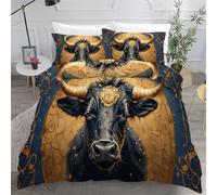 Générique Housse de Couette 220x240 3D Imprimé Douze Constellations Parure de lit Douce Microfibre Taureau l'univers Ensemble de 2 Taie d'oreiller 50x75 Literie et avec Fermeture Éclair27c30