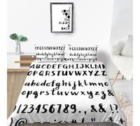 Générique Housse de Couette 220x240 Alphabets et Chiffres Parure de Lit 220x240 Adulte Ultra Doux Housses de Couettes Microfibre avec Fermeture Éclair avec 2 Taie d'oreiller 65x65 cm 5L9W261901